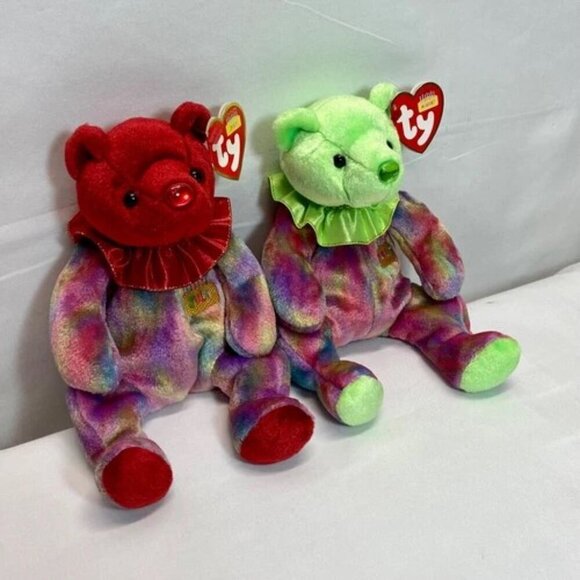 Ty Beanie Babies Birthday Bears July & August 2001 Birthstone Noses Retired EUC - Picture 3 of 16